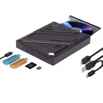 Leitor Gravador Dvd Cd Usb Externo Knup C/Hub Usb Cartões