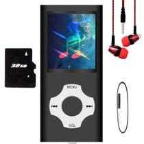 Leitor MP3 Hotechs com 32GB de memória LCD, tela FM de 1,82"