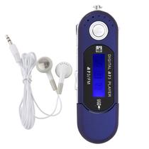 Leitor MP3 Sorandy Mini USB 2.0 portátil com rádio FM azul