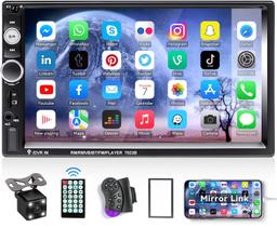Leitor MP5 Bluetooth para carro CAMECHO 7 Double Din e câmera Leitor MP5 Bluetooth para carro CAMECHO 7 Double Din e câmera