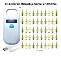 Leitor Portátil + Kit Microchip 2,12/12mm Animal 200 Uni.