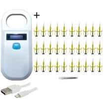 Leitor Portátil + Kit Microchip 2,12/12Mm Animal 30 Unidades