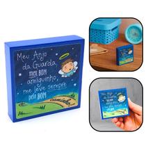 Lembrança Bloco Infantil Meu Anjo Da Guarda Madeira Azul Lembrança Bloco Infantil Meu Anjo Da Guarda Madeira Azul