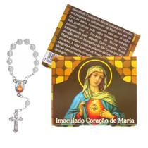Lembrança Cartão Imaculado Coração de Maria com Dezena