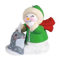 Lembrança de Natal da Hallmark, Snow Buddies, Boneco de Neve, Narwhal