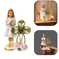 Lembrança Primeira Eucarístia Comunhão Menina Resina 9 cm Lembrança Primeira Eucarístia Comunhão Menina Resina 9 cm