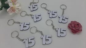 Lembrancinha Aniversário 15 anos kit 12 chaveiros em mdf Branco Lembrancinha Aniversário 15 anos kit 12 chaveiros em mdf Branco
