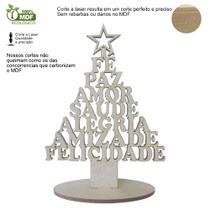 Lembrancinha Árvore de Natal Palavras Dizeres Enfeite Decoração 13 x 9,5cm MDF - Decori Br