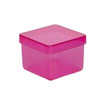 Lembrancinha Caixa Acrilica 5x5cm Rosa Transparente 12 Un