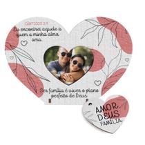Lembrancinha Coração MDF Mini Porta Retrato Ser Familia è Viver o Plano Perfeito de Deus Lembrancinha Coração MDF Mini Porta Retrato Ser Familia è Viver o Plano Perfeito de Deus