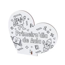 Lembrancinha Coração para Colorir Infantil Escola Volta às Aulas