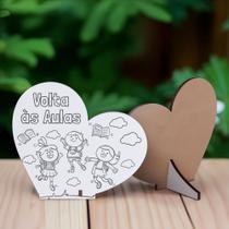 Lembrancinha Coração para Colorir Infantil Escola Volta às Aulas - R9 Decor