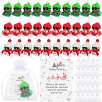 Lembrancinha de festa de Natal Lunmon 200 peças de pato de borracha de 5 cm com acessórios