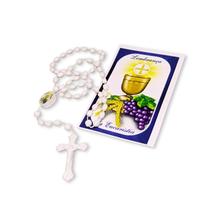 Lembrancinha de Primeira Comunhão Primeira Eucaristia Catequese Mini Terço com Cartão Tercinho Presente Lembrança