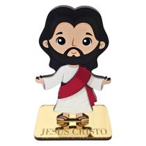 Lembrancinha Decorativa - Jesus Cristo - MDF Acrílico Espelhado Dourado - Enfeite de Mesa