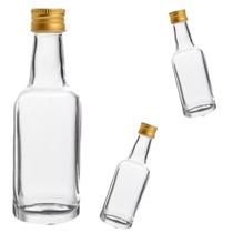 Lembrancinha Garrafa De Vidro 50ml Tampa Aluminio Dourada 10 Un Lembrancinha Garrafa De Vidro 50ml Tampa Aluminio Dourada 10 Un