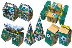 lembrancinha infantil futebol brasil copa 2022 Decoração Festa Aniversário Kit Festa verde E Amarelo