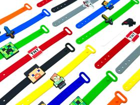 Lembrancinha Minecraf 10un Pulseira Ajustavel Variadas Jogos Lembrancinha Minecraf 10un Pulseira Ajustavel Variadas Jogos