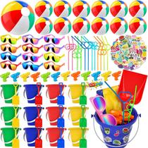 Lembrancinhas de festa de verão GIFTINBOX, 122 peças de brinquedos de praia para crianças de 4 a 8 anos Lembrancinhas de festa de verão GIFTINBOX, 122 peças de brinquedos de praia para crianças de 4 a 8 anos