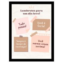 Lembretes para um dia leve.Quadro Decorativo Motivacional Lembretes para um dia leve.Quadro Decorativo Motivacional