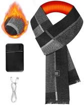 Lenço aquecido KLADNDER Retangular Squares Cinza Escuro