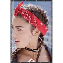 Lenço Bandana Floral Vermelho Unissex