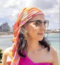 Lenço Bandana Flowers Rosa