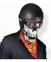 Lenço Bandana Preta Caveira Paisley Moto Rock Harley Custom