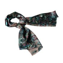 Lenço Blancho Bedding preto azul Paisley Silk Small