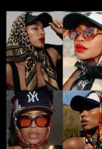 Lenço Camponesa Multiforma New Blogueira Moda Fashion 90x90 Marrom/Bege estampado