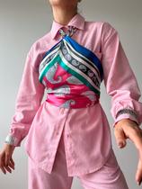 Lenço com Estampa Paisley com Listras Ambar