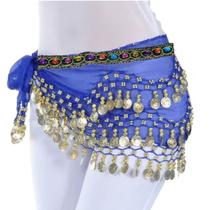 Lenço Dança Do Ventre Quadril Indiana C/ Moeda E Pedras Luxo Lenço Dança Do Ventre Quadril Indiana C/ Moeda E Pedras Luxo