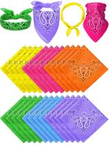 Lenço de algodão Paisley Neon tipo Bandana Unit 54x54 cm 36 unidades Lenço de algodão Paisley Neon tipo Bandana Unit 54x54 cm 36 unidades