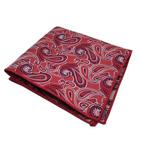 Lenço de Bolso Bordado Varias Cores Cor:vermelho branco - AeO Acessórios