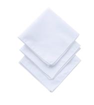 Lenço de Bolso CoCoUSM Kit com 3 Unidades Algodão 23 cm Borda Branca Lenço de Bolso CoCoUSM Kit com 3 Unidades Algodão 23 cm Borda Branca