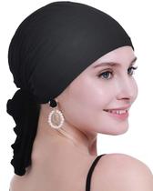 Lenço de cabeça Chemo Osvyo para mulheres, perda de cabelo, câncer, preto