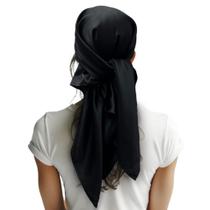 Lenço de cabeça de seda Bandana Mulberry Park Pure Silk 36 cm preto