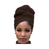 Lenço De Cabeça Feminino Preto Étnico Africano Longo De Malha Elástica Respirável Leve Multiuso À