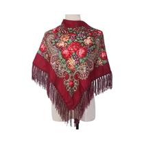Lenço De Cabeça Floral Retrô Com Franjas Para Mulheres, Hijab, Xale Quadrado, Babushka, Lenço De