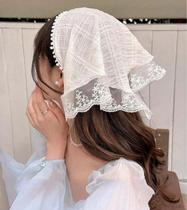 Lenço de Cabeça Huachi Bandana de Renda Branca com Amarração Ajustável Lenço de Cabeça Huachi Bandana de Renda Branca com Amarração Ajustável