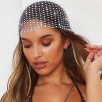 Lenço de cabeça JEAIRTS Rhinestone Sparkly Mesh Headband para mulheres