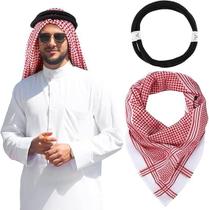 Lenço de cabeça XGOPTS Arab Keffiyeh Muslim Head Wrap para homens