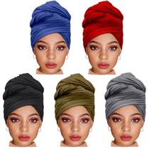 Lenço de cabeça ZRQ African Hair Scarf Jersey Turban 5 peças
