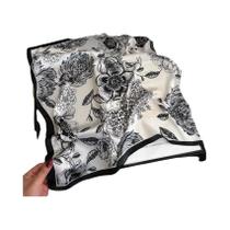 Lenço De Cabelo Floral De Seda Estampado Para Mulheres, Lenço De Pescoço De Luxo, Xale De Mão E