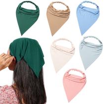 Lenço de cabelo, pacote com 6 faixas Vercret para mulheres com clipes