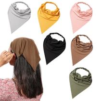 Lenço de cabelo, pacote com 6 faixas Vercret para mulheres, tecido de chiffon
