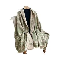 Lenço De Caxemira Quente De Inverno Feminino Cachecol Flor Impressão Pashmina Grosso Envoltório