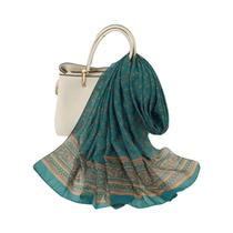 Lenço De Chiffon Com Estampa De Lótus Feminino, Leve, Proteção Solar De Verão, Xale De Seda 150x50cm