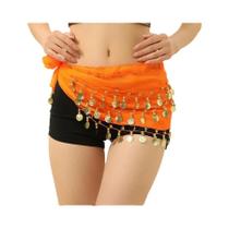 Lenço De Chiffon Para Dança Do Ventre Com Moedas, Saia Profissional Para Yoga E Halloween