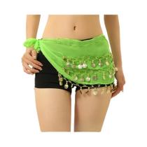 Lenço De Chiffon Para Dança Do Ventre Com Moedas, Saia Profissional Para Yoga E Halloween